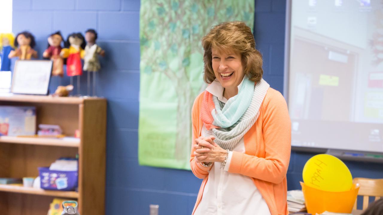 teacher in front of class